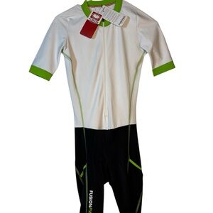 Men's Fusion White and Black Cycling Suit Size Small New With Tags